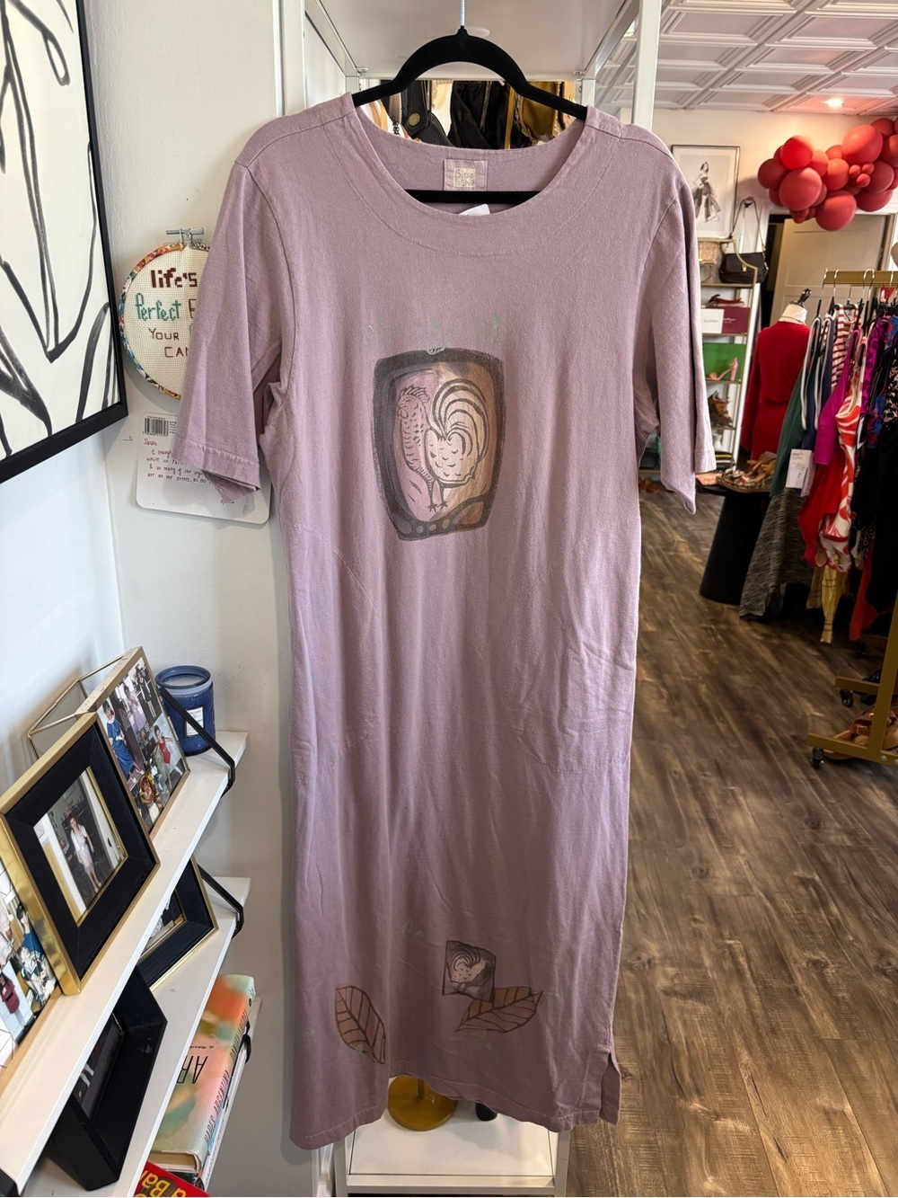 Blue Fish Dusty Mauve Graphic tshirtDress